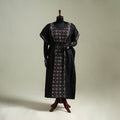 Black - Bengal Kantha Hand Embroidery Cotton Long Kaftan 27