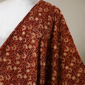 Red - natural dyed cotton pedana kalamkari fabric 04