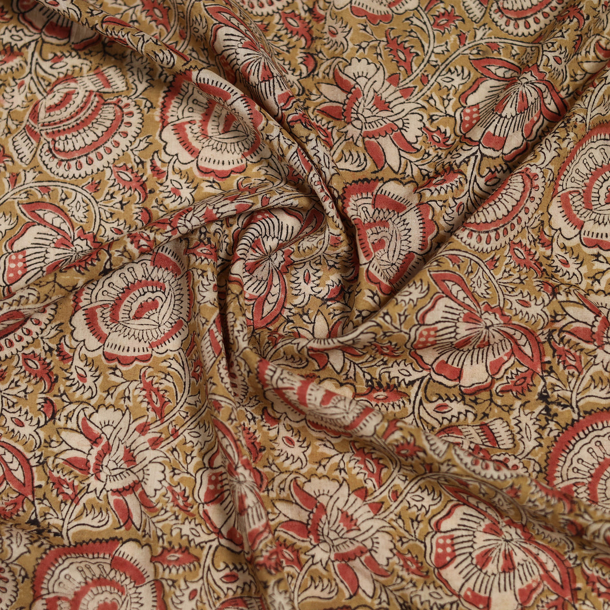 Pedana Hand Block Print Natural Dyed Cotton Kalamkari Scarf 100