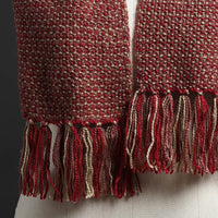 Maroon - Kumaun Hand Knitted Woolen Muffler 62