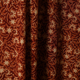 Red - natural dyed cotton pedana kalamkari fabric 04