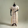 Beige - Bengal Kantha Hand Embroidery Cotton Long Kaftan 28
