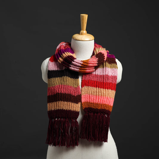 Multicolor - Kumaun Hand Knitted Woolen Muffler 68