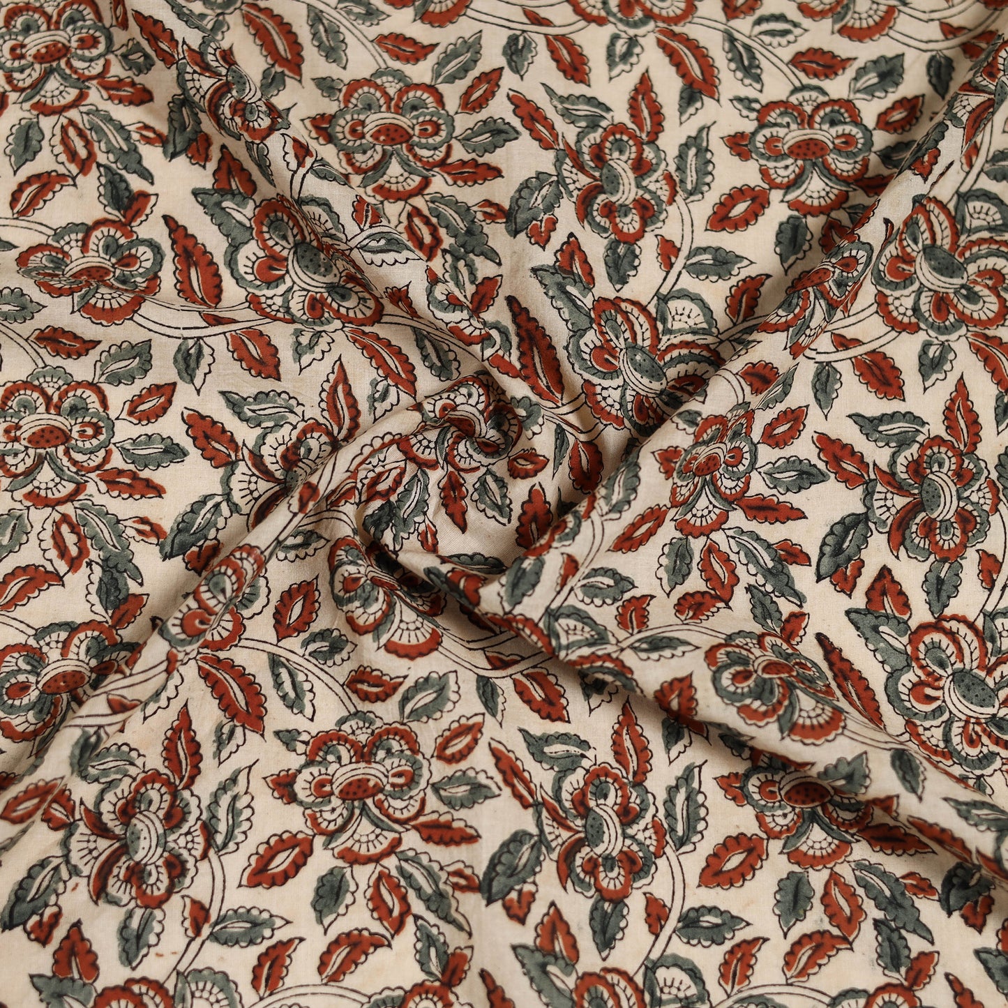 Pedana Hand Block Print Natural Dyed Cotton Kalamkari Scarf 99