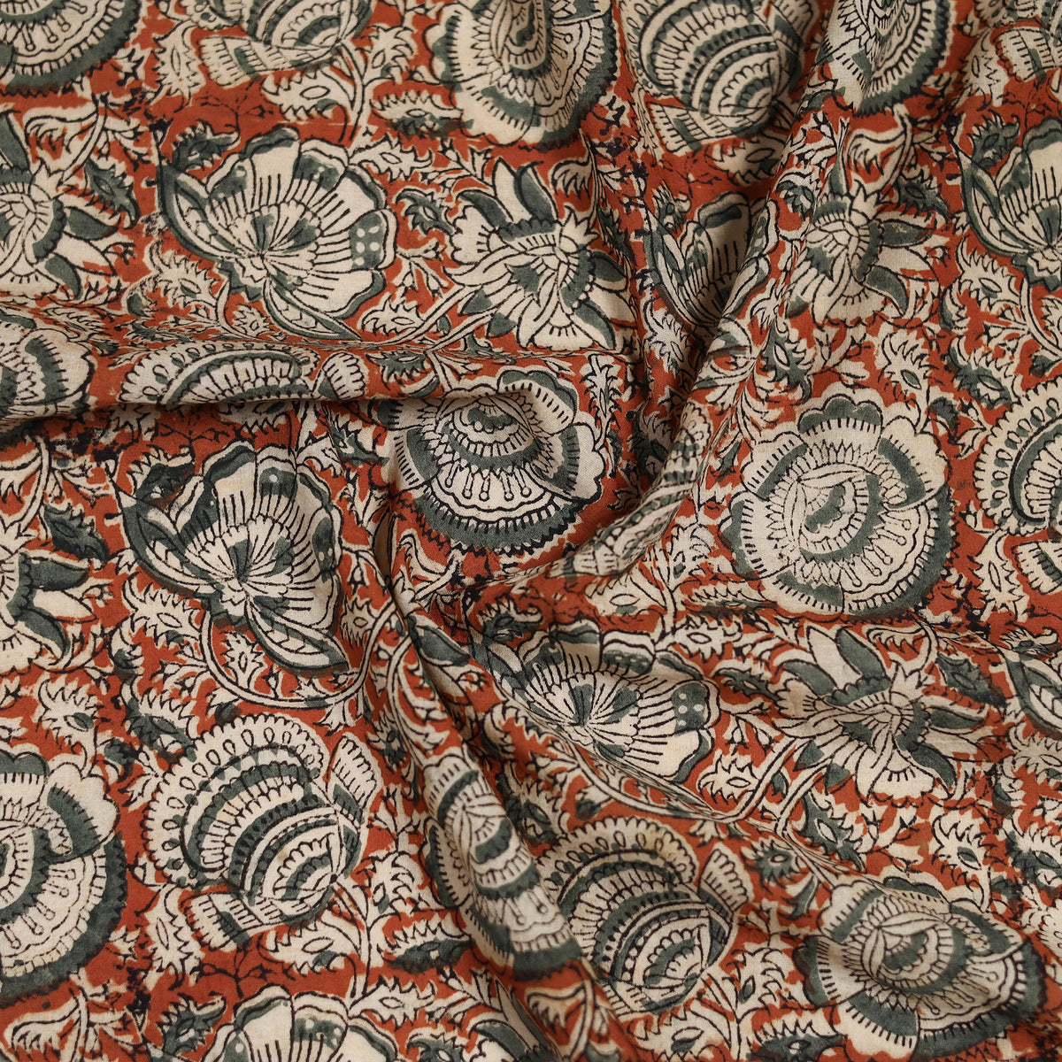 Pedana Hand Block Print Natural Dyed Cotton Kalamkari Scarf 97