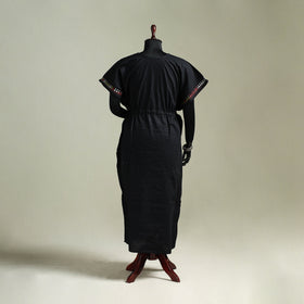 Black - Bengal Kantha Hand Embroidery Cotton Long Kaftan 30