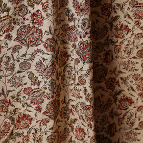 Beige - natural dyed cotton pedana kalamkari fabric 09