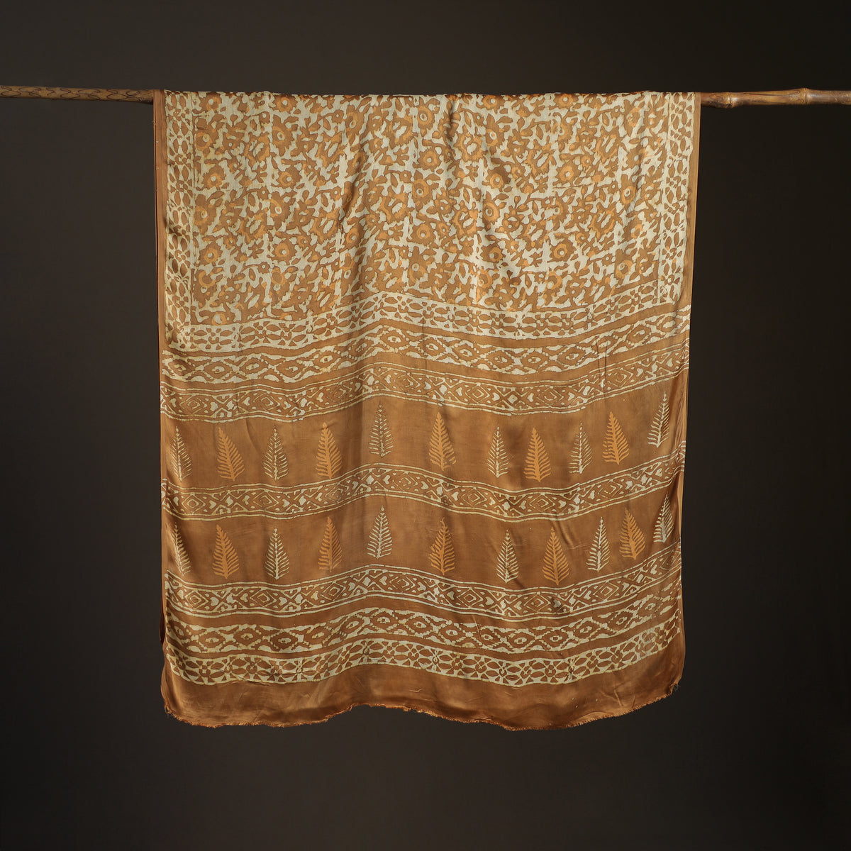 Modal Silk Batik Hand Block Print Saree 12