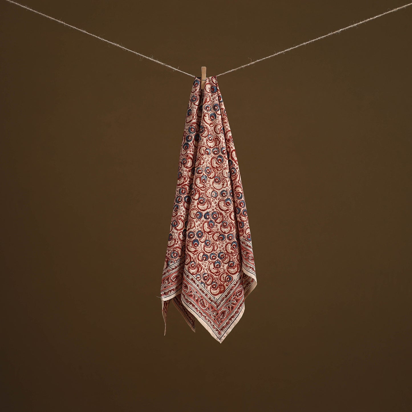 Pedana Hand Block Print Natural Dyed Cotton Kalamkari Scarf 92