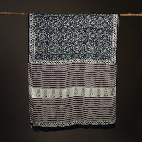 Modal Silk Bagru Hand Block Print Natural Dyed Saree 16