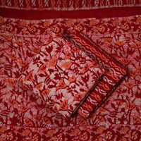 Red - 3pc Cotton Kutch Batik Print Dress Material 06