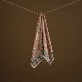 Pedana Hand Block Print Natural Dyed Cotton Kalamkari Scarf 90