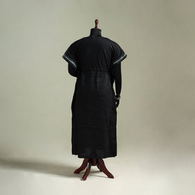 Black - Bengal Kantha Hand Embroidery Cotton Long Kaftan 34