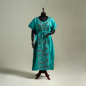 Bengal Kantha Hand Embroidery Cotton Long Kaftan 35
