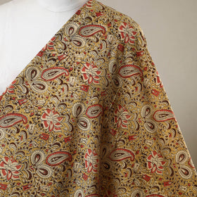 Yellow - natural dyed cotton pedana kalamkari fabric 15