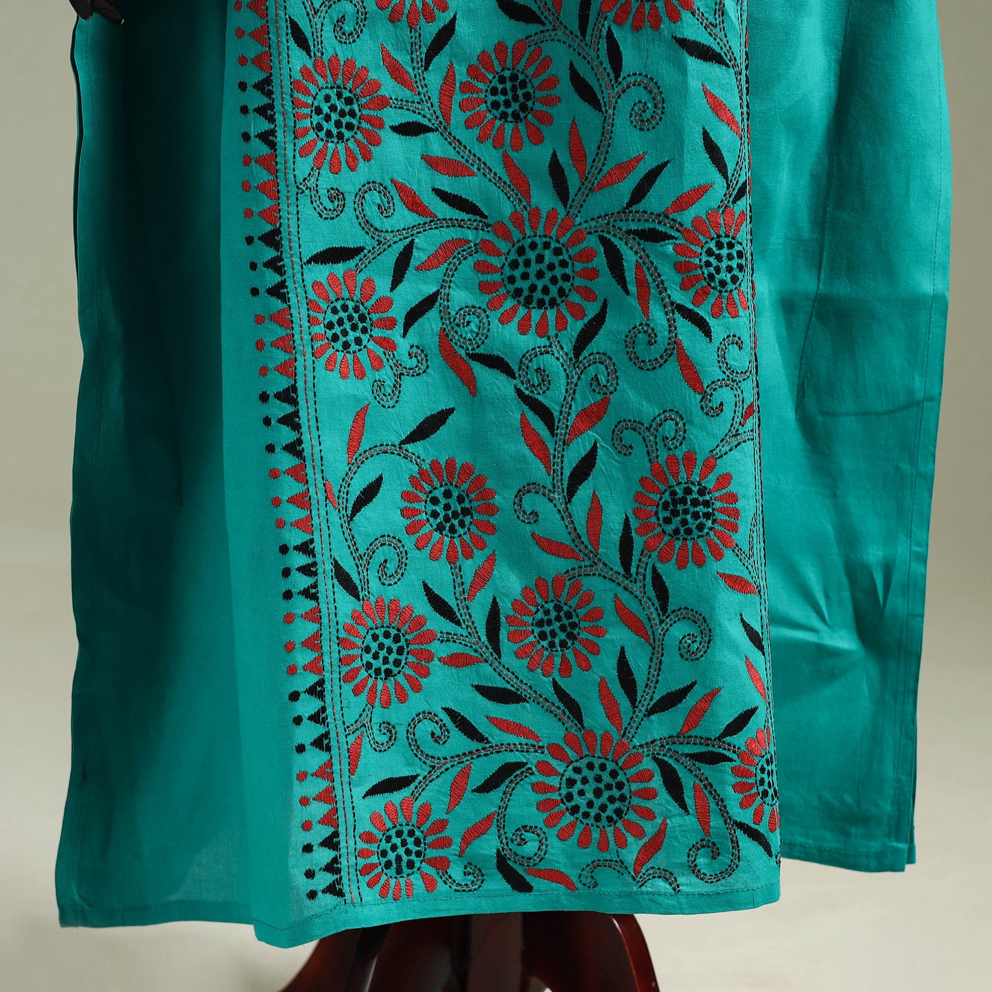 Bengal Kantha Hand Embroidery Cotton Long Kaftan 35