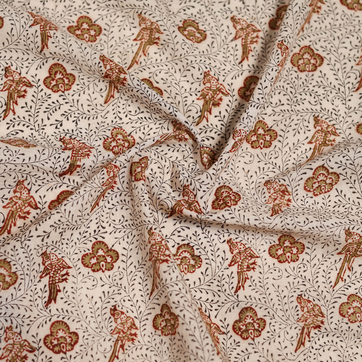 Pedana Hand Block Print Natural Dyed Cotton Kalamkari Scarf 86