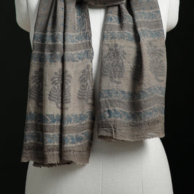 Pure merino wool hand block akola print stole