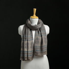 Pure merino wool hand block akola print stole