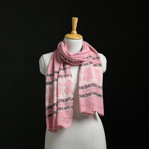 Pure merino wool hand block akola print stole