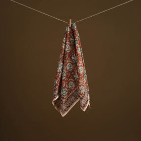 Pedana Hand Block Print Natural Dyed Cotton Kalamkari Scarf 84
