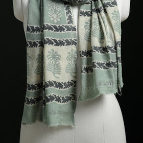 Pure Merino Wool Hand Block Akola Print Stole 04