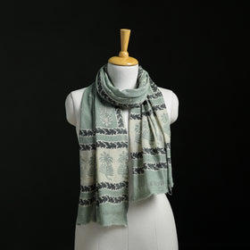 Pure Merino Wool Hand Block Akola Print Stole 04