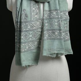Pure Merino Wool Hand Block Akola Print Stole 05