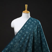 Blue - Pure Wool Handloom Akola Print Fabric 09