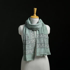 Pure Merino Wool Hand Block Akola Print Stole 05