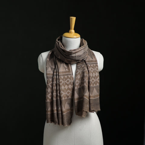 Pure merino wool hand block akola print stole