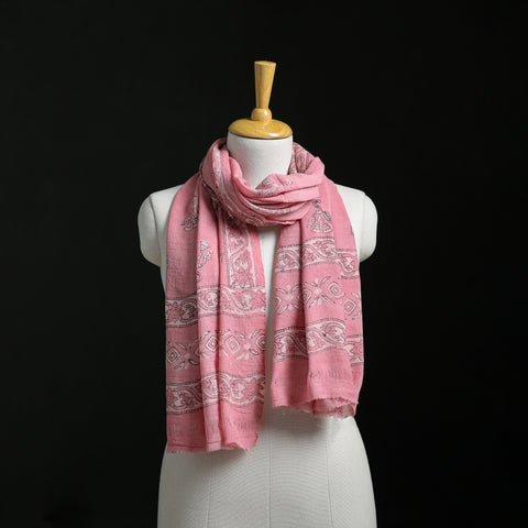 Pure merino wool hand block akola print stole