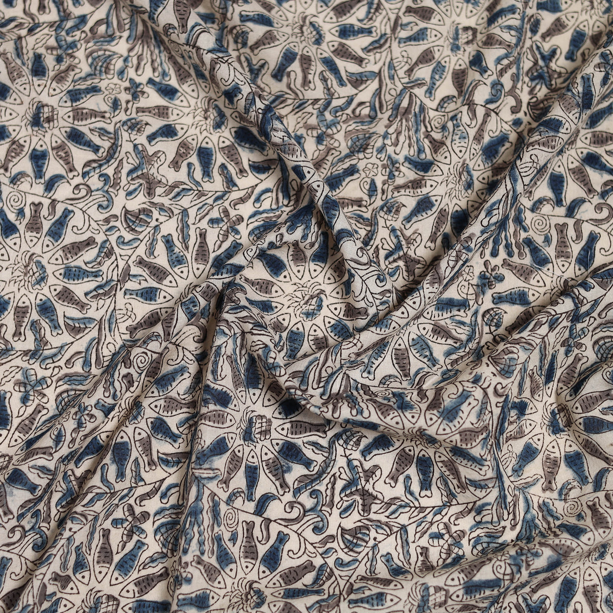 Pedana Hand Block Print Natural Dyed Cotton Kalamkari Scarf 83