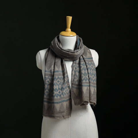 Pure merino wool hand block akola print stole