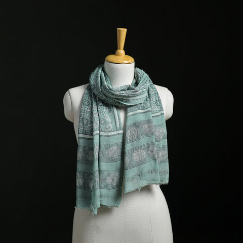 Pure merino wool hand block akola print stole
