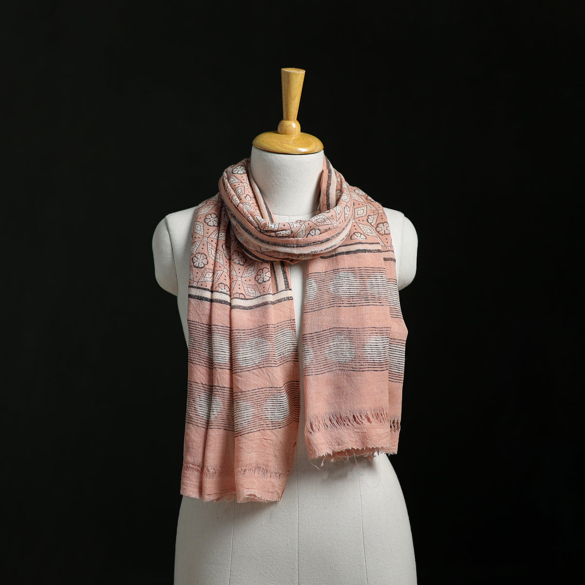 Pure Merino Wool Hand Block Akola Print Stole 14