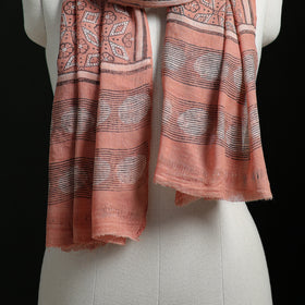 Pure Merino Wool Hand Block Akola Print Stole 15