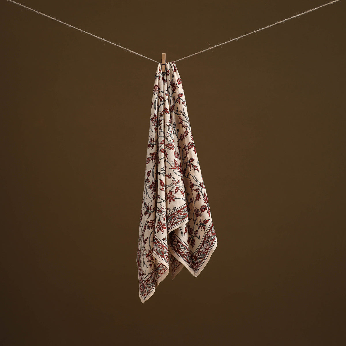 Pedana Hand Block Print Natural Dyed Cotton Kalamkari Scarf 80