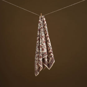 Pedana Hand Block Print Natural Dyed Cotton Kalamkari Scarf 80