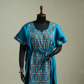 Bengal Kantha Hand Embroidery Cotton Long Kaftan 39