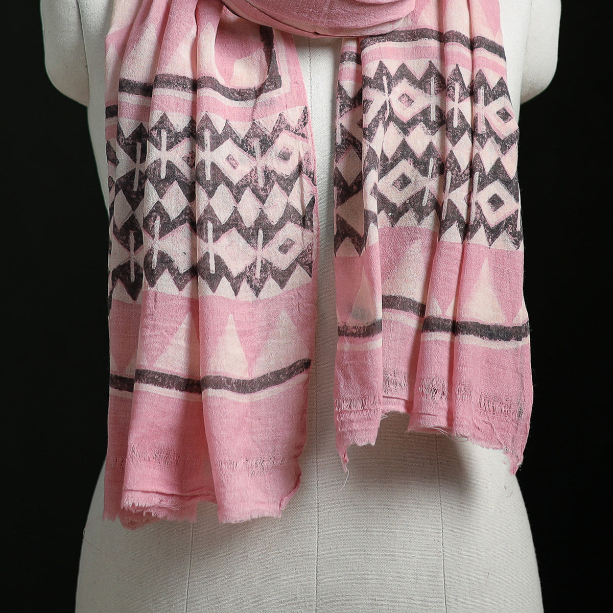 Pure Merino Wool Hand Block Akola Print Stole 17