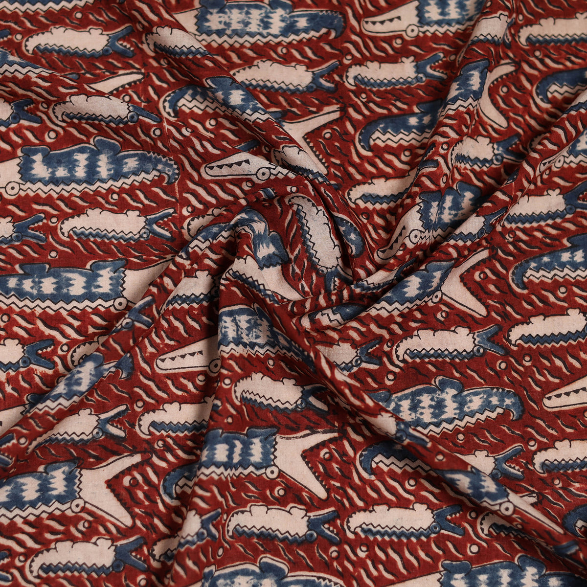 Pedana Hand Block Print Natural Dyed Cotton Kalamkari Scarf 79