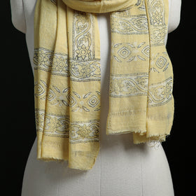 Pure Merino Wool Hand Block Akola Print Stole 19