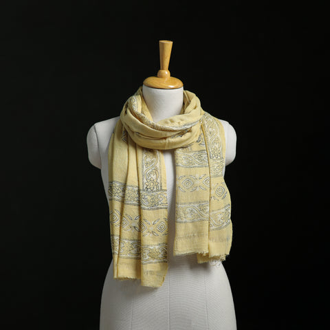 Pure Merino Wool Hand Block Akola Print Stole 19