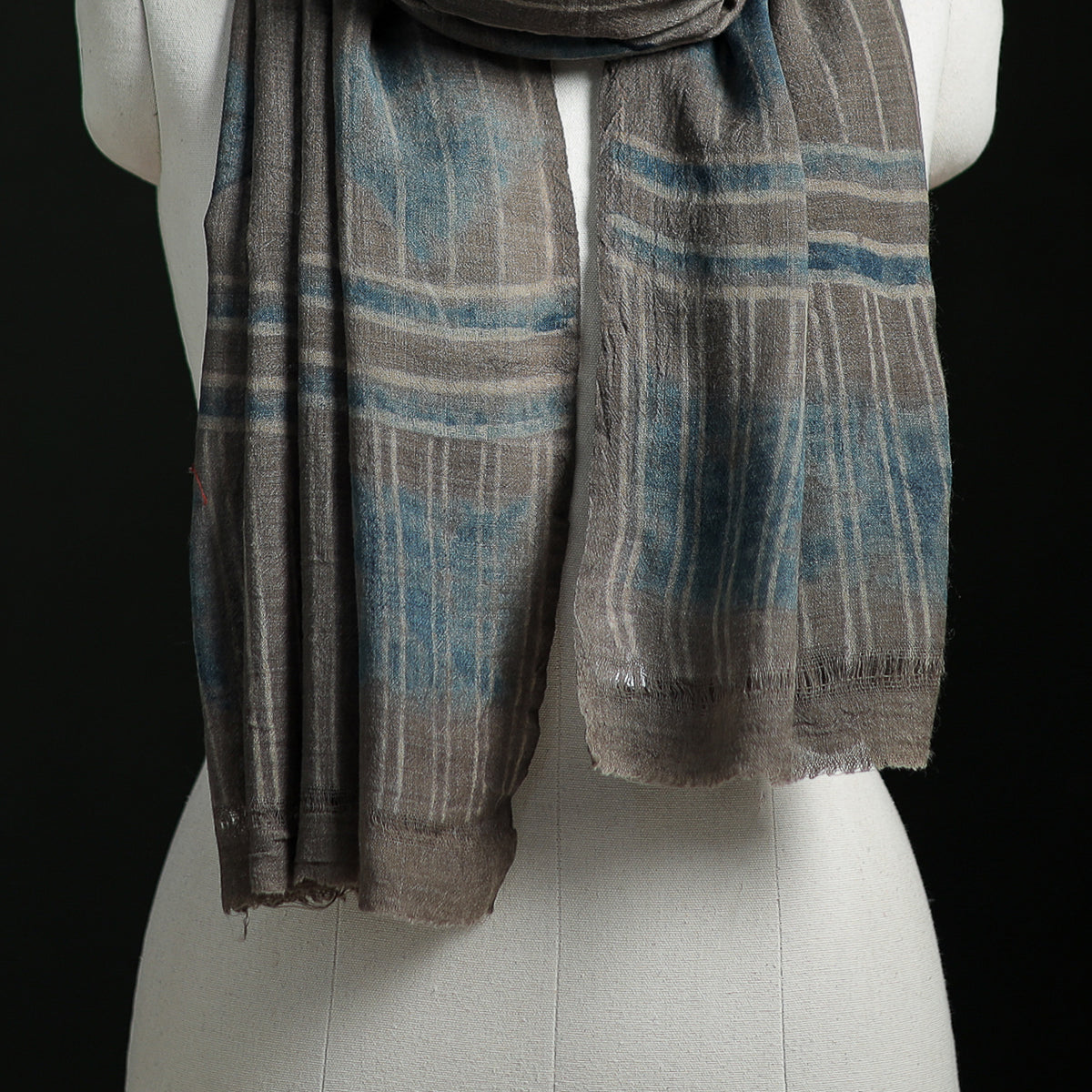 Pure Merino Wool Hand Block Akola Print Stole 20
