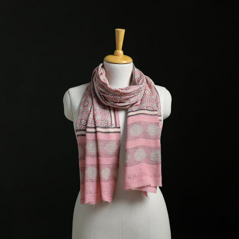 Pure Merino Wool Hand Block Akola Print Stole 24