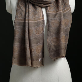Pure Merino Wool Hand Block Akola Print Stole 23