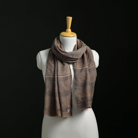 Pure Merino Wool Hand Block Akola Print Stole 23