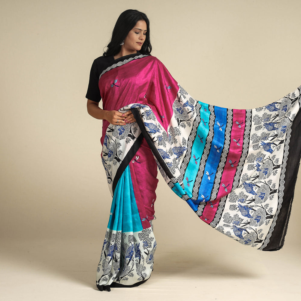 Kantha Embroidery Saree