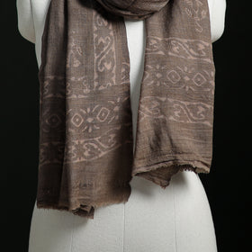 Pure Merino Wool Hand Block Akola Print Stole 22
